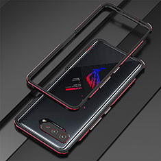 Funda Bumper Lujo Marco de Aluminio Carcasa para Asus ROG Phone 5 Pro Rojo y Negro