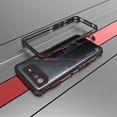 Funda Bumper Lujo Marco de Aluminio Carcasa para Asus ROG Phone 6 Pro Rojo y Negro