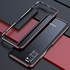 Funda Bumper Lujo Marco de Aluminio Carcasa para Huawei Honor View 30 5G Rojo y Negro