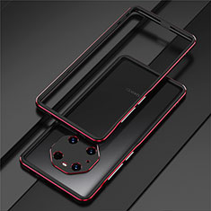 Funda Bumper Lujo Marco de Aluminio Carcasa para Huawei Mate 40E Pro 4G Rojo y Negro