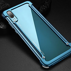 Funda Bumper Lujo Marco de Aluminio Carcasa para Huawei P20 Azul Cielo