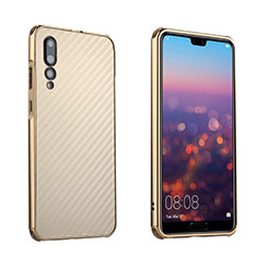 Funda Bumper Lujo Marco de Aluminio Carcasa para Huawei P20 Pro Oro