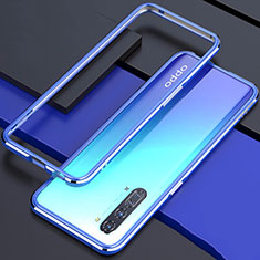 Funda Bumper Lujo Marco de Aluminio Carcasa para Oppo F15 Azul