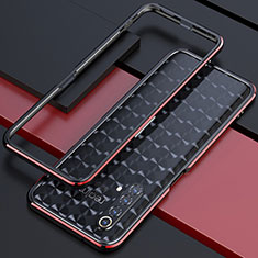 Funda Bumper Lujo Marco de Aluminio Carcasa para Realme X50 5G Rojo y Negro