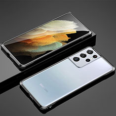 Funda Bumper Lujo Marco de Aluminio Carcasa para Samsung Galaxy S21 Ultra 5G Negro