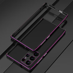 Funda Bumper Lujo Marco de Aluminio Carcasa para Samsung Galaxy S22 Ultra 5G Morado