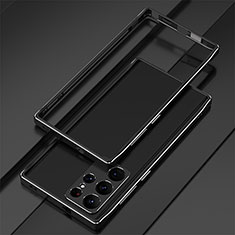 Funda Bumper Lujo Marco de Aluminio Carcasa para Samsung Galaxy S22 Ultra 5G Negro