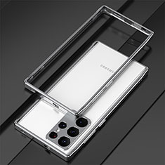 Funda Bumper Lujo Marco de Aluminio Carcasa para Samsung Galaxy S24 Ultra 5G Plata