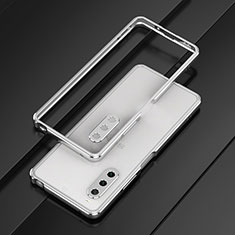 Funda Bumper Lujo Marco de Aluminio Carcasa para Sony Xperia 10 V Plata