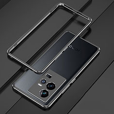 Funda Bumper Lujo Marco de Aluminio Carcasa para Vivo iQOO 11 Pro 5G Azul y Negro