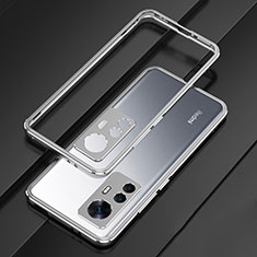 Funda Bumper Lujo Marco de Aluminio Carcasa para Xiaomi Mi 12T Pro 5G Plata