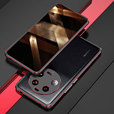 Funda Bumper Lujo Marco de Aluminio Carcasa para Xiaomi Mi 13 Ultra 5G Rojo y Negro