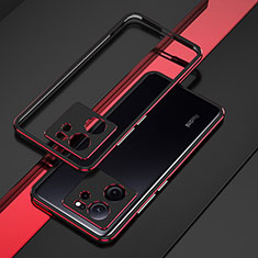Funda Bumper Lujo Marco de Aluminio Carcasa para Xiaomi Mi 13T 5G Rojo y Negro