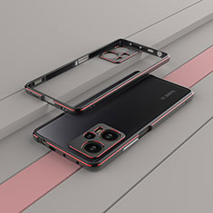 Funda Bumper Lujo Marco de Aluminio Carcasa para Xiaomi Poco F5 5G Rojo y Negro