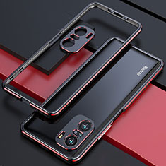 Funda Bumper Lujo Marco de Aluminio Carcasa S01 para Xiaomi Mi 11X Pro 5G Rojo y Negro