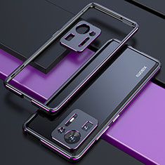 Funda Bumper Lujo Marco de Aluminio Carcasa S01 para Xiaomi Mi Mix 4 5G Morado