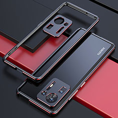 Funda Bumper Lujo Marco de Aluminio Carcasa S01 para Xiaomi Mi Mix 4 5G Rojo y Negro