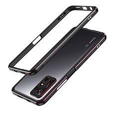 Funda Bumper Lujo Marco de Aluminio Carcasa S01 para Xiaomi Redmi Note 11S 5G Rojo y Negro