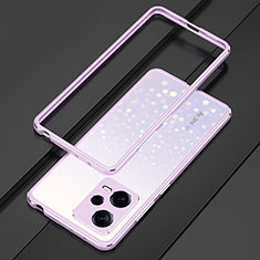 Funda Bumper Lujo Marco de Aluminio Carcasa S01 para Xiaomi Redmi Note 12 Pro+ Plus 5G Purpura Claro