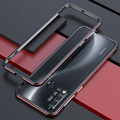 Funda Bumper Lujo Marco de Aluminio Carcasa T01 para Huawei Nova 5i Rojo y Negro