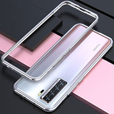 Funda Bumper Lujo Marco de Aluminio Carcasa T01 para Huawei P40 Lite 5G Plata