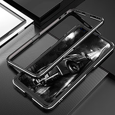 Funda Bumper Lujo Marco de Aluminio Carcasa T01 para Realme X50 Pro 5G Plata y Negro