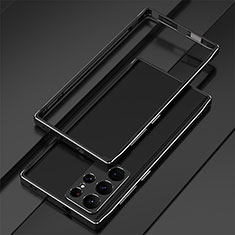 Funda Bumper Lujo Marco de Aluminio Carcasa T01 para Samsung Galaxy S21 Ultra 5G Negro