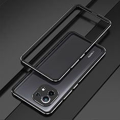 Funda Bumper Lujo Marco de Aluminio Carcasa T01 para Xiaomi Mi 11 Lite 4G Negro