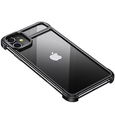 Funda Bumper Lujo Marco de Aluminio Carcasa T02 para Apple iPhone 11 Negro