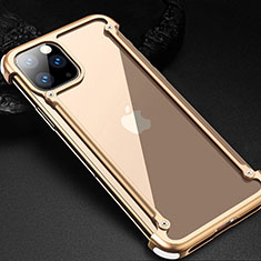 Funda Bumper Lujo Marco de Aluminio Carcasa T02 para Apple iPhone 11 Pro Oro