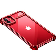 Funda Bumper Lujo Marco de Aluminio Carcasa T02 para Apple iPhone 11 Rojo