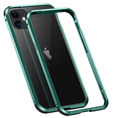 Funda Bumper Lujo Marco de Aluminio Carcasa T02 para Apple iPhone 12 Mini Verde