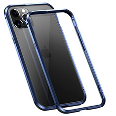 Funda Bumper Lujo Marco de Aluminio Carcasa T02 para Apple iPhone 12 Pro Max Azul