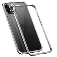 Funda Bumper Lujo Marco de Aluminio Carcasa T02 para Apple iPhone 12 Pro Max Plata