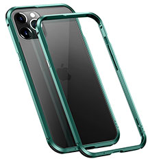 Funda Bumper Lujo Marco de Aluminio Carcasa T02 para Apple iPhone 12 Pro Max Verde