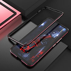 Funda Bumper Lujo Marco de Aluminio Carcasa T02 para Huawei Nova 7 SE 5G Rojo y Negro