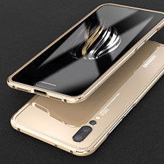 Funda Bumper Lujo Marco de Aluminio Carcasa T02 para Huawei P20 Pro Oro