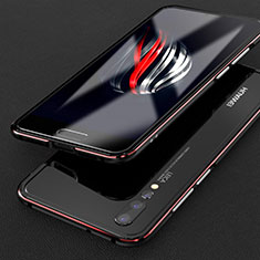 Funda Bumper Lujo Marco de Aluminio Carcasa T02 para Huawei P20 Pro Rojo y Negro