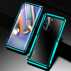 Funda Bumper Lujo Marco de Aluminio Carcasa T02 para Huawei P40 Pro Verde