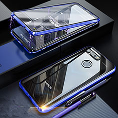 Funda Bumper Lujo Marco de Aluminio Espejo 360 Grados Carcasa K01 para Huawei Honor V20 Azul
