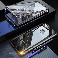 Funda Bumper Lujo Marco de Aluminio Espejo 360 Grados Carcasa K01 para Huawei Honor V20 Negro