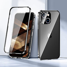 Funda Bumper Lujo Marco de Aluminio Espejo 360 Grados Carcasa LK1 para Apple iPhone 15 Negro