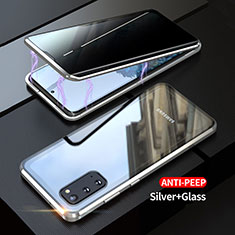 Funda Bumper Lujo Marco de Aluminio Espejo 360 Grados Carcasa LK1 para Samsung Galaxy S20 5G Plata