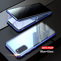 Funda Bumper Lujo Marco de Aluminio Espejo 360 Grados Carcasa LK1 para Samsung Galaxy S20 Azul