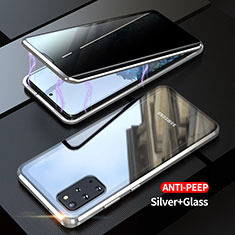 Funda Bumper Lujo Marco de Aluminio Espejo 360 Grados Carcasa LK1 para Samsung Galaxy S20 Plus 5G Plata