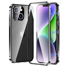 Funda Bumper Lujo Marco de Aluminio Espejo 360 Grados Carcasa LK2 para Apple iPhone 13 Negro