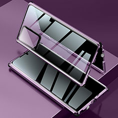 Funda Bumper Lujo Marco de Aluminio Espejo 360 Grados Carcasa LK2 para Samsung Galaxy Note 20 Ultra 5G Morado