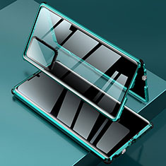 Funda Bumper Lujo Marco de Aluminio Espejo 360 Grados Carcasa LK2 para Samsung Galaxy Note 20 Ultra 5G Verde