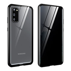 Funda Bumper Lujo Marco de Aluminio Espejo 360 Grados Carcasa LK2 para Samsung Galaxy S20 5G Negro