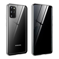 Funda Bumper Lujo Marco de Aluminio Espejo 360 Grados Carcasa LK2 para Samsung Galaxy S20 Plus 5G Plata